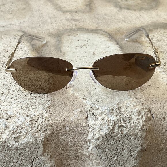 Michael Kors sunglasses brown mirror gold rimless Mk1151 Manchester Oval NWT NEW - Picture 6 of 13